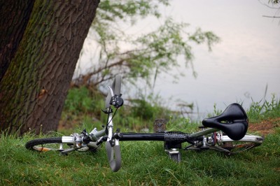 Bicycle Parked On Side Of Road