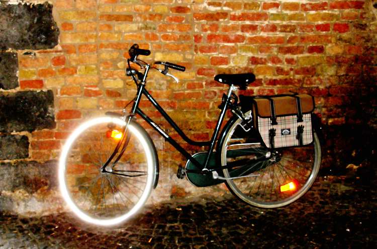 Bike With Illuminated Wheel