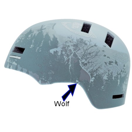 Bicycle Helmet With Wolf Graphic