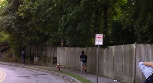 Cyclist Riding On Sidewalk