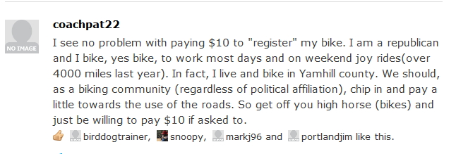 Republican Pro Bike License Comment