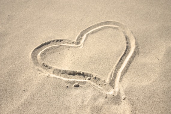 Heart Drawn In Sand